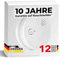 Rauchmelder 12er Set mit 10 Jahre Garantie BSI Zertifiziert nach DIN EN14604 inkl. 9V Batterie Rauchwarnmelder Brandmelder Feuermelder