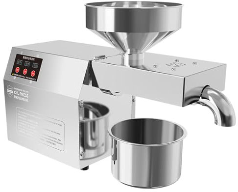Lakenbroade 304 Stainless Steel Nut Oil Extractor Seeds,1000W Cold Hot Press Seed Oil Extractor Automatic Oil Press Machine, Automatic Stainless Steel Cold Hot Food Grade Oil Extractor