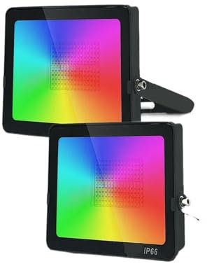STRAFBRG Proyector LED 2 Uds RGB Luces De Navidad Proyector Led For Exteriores IP66 Led Impermeable 50W 30W Iluminación Exterior For Jardín Patio Iluminación de paisaje RGB(2pcs,50W)