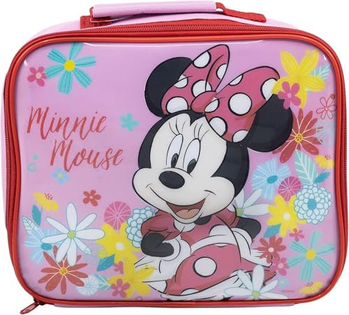 ILS I LOVE SHOPPING Borsa Termica Rettangolare Impermeabile Porta Pranzo per Bambini con manico - Gadget Scuola (per MINNIE MOUSE Topolina)