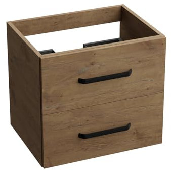 lavita Waschbeckenunterschrank Badezimmerschrank Montana Walnuss 600 Hängeschrank Badschrank Waschtischschrank Schrank 60cm Breit Badezimmermöbel Laminierte Platte 46x60,5x54,2cm Montierte Möbel