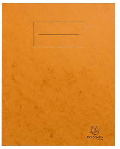 Exacompta - Ref. 32124E - Packung mit 10 Heftschonern, 17 x 22 cm, aus echtem Glanz-Karton, mit Beschriftungsfeld – ideal für Schule, Hochschule, Universitäten – Farbe Orange