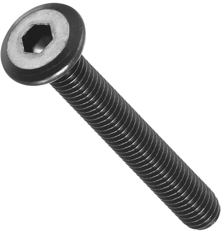 METALLIXITY Flat Head Hex Socket Cap Screws Bolts(M6-1x45) 15Pcs, Steel Hex Socket Furniture Bolts Screws - for Furniture Woodworking Project, Black