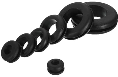 KafTon Open Rubber Wiring Grommets Black Back Box Cable Wiring Grommets 6mm to 50mm (100, 32mm)