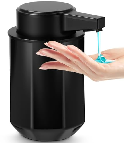 300 ml elektrisk automatisk tvåldispenser med sensor, automatisk tvåldispenser, ingen beröring, automatisk tvåldispenser med USB-laddning för badrum, kök, svart toalett,