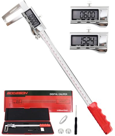 Digital Caliper 12 inch with Outer Groove, Brake Disc Rotor measuring tool, Stainless Steel Digital Calipers for 3D Printing & DIY, LCD Display, Inch/MM Units, Auto-Off, Rubberized Grip & Storage Case
