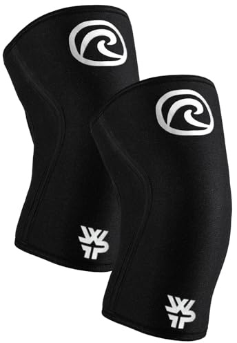 Rehband x World Fitness Project Power Max Ginocchiera Sportiva 7mm SBR/Neoprene, Adatta alle competizioni, Knee Sleeves per Bodybuilding, Powerlifting, Crossfit & Sollevamento Pesi