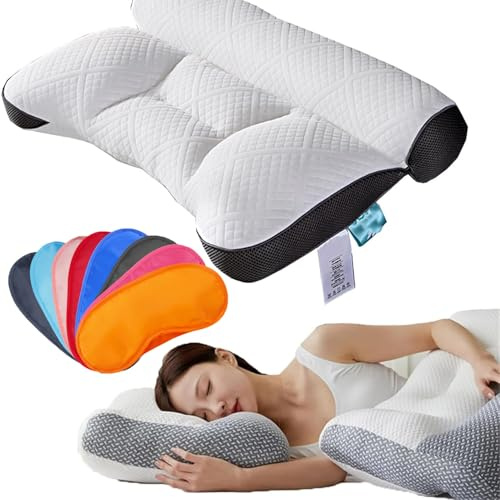 Générique Oreiller Anti Ronflement Et ApnéE Positionnelle,Oreiller ApnéE du Sommeil,Oreillers Coussin Ergonomique (Gris)