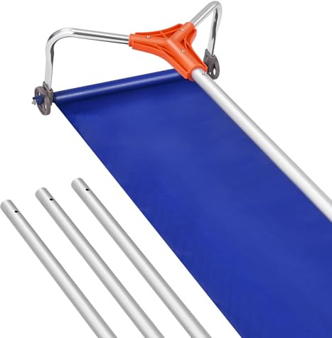 VEVOR Schnee Dachrechen, 432 mm Aluminiumklinge, 125-542cm Verstellbarer Schneeschieber mit Rädern & Gleitschiene, Schneeräumwerkzeug zum Entfernen von Laub & Schnee auf Hausdächern