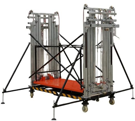 RDHMJSJAZ Ponteggio Elettrico 2-5 M Nuova Scala Mobile Elevabile For Lavori Di Ristrutturazione E Costruzione, Comoda E Trasportabile(Rise Height 4M/13.1FT)