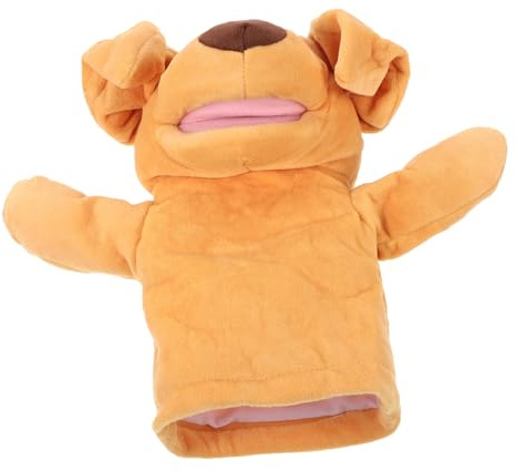 ORFOFE Große Tierische Handpuppe Hund Plüsch mit Beweglichem Mund für Puppentheater Dekoratives Handpuppenspielzeug zum Geschichtenerzählen und Rollenspiel