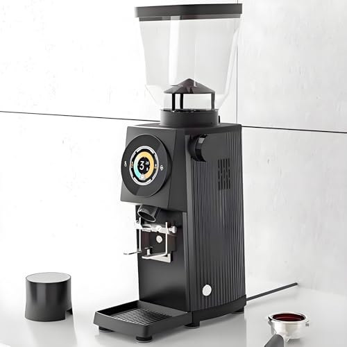 PioMue Moulin à café Automatique Professionnel, Moulin à café électrique avec écran d'affichage, avec Entonnoir de 1 000 g, Finesse de mouture réglable, pour café et Desserts.