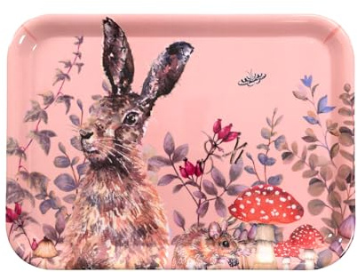 Maison & White Woodland Glade Large Tray - Serving Tray| Rabbit & Floral Design for Home & Gift Use
