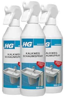 HG Kalkweg Schaumspray – 3er Set Kalkentferner Badreiniger & Abflussreiniger in einem