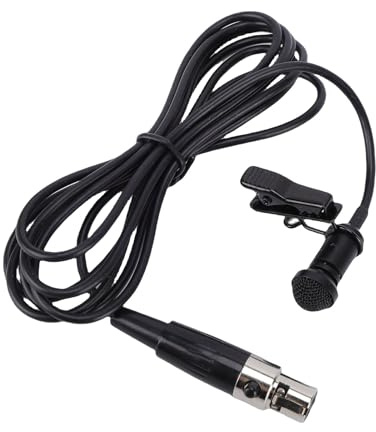 Fabater Lavalier-mikrofon, Enkelriktad Kondensator XLR-kompatibel Clamp/Holder-on-mikrofon, Trådad Lapel- med Metallklämma och Plug and Play för Scenframträdanden, Konferenser,