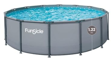 FUNSICLE Piscine Tubulaire Ronde Oasis - avec Épurateur - Échelle de Sécurité - Bâche de Protection - Tapis de Sol et Kit d'E | PVC, renforcé, durable, stable, usage jardin et piscine, extérieur, qualité professionnelle, finition soignée