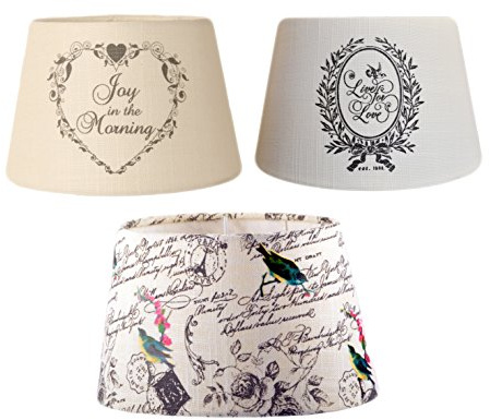 Rotondo paralume tessile tessuto Lino Shabby Chic Casa di Campagna paralume NEU Live for Love