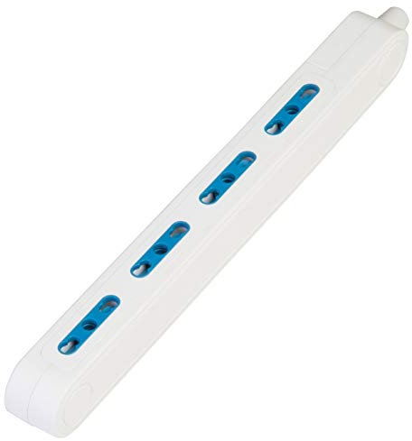 Poly Pool PP2422X Presa Multipla SPAZIOZERO Senza Cavo Con 4 Prese Bivalenti Ingombro Ridotto, Bianca (Prese Grandi 10/16 A)