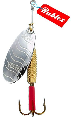 RUBLEX - 5 Cucharillas de Pesca VELTIC-5 Plata 10,00 GMS.