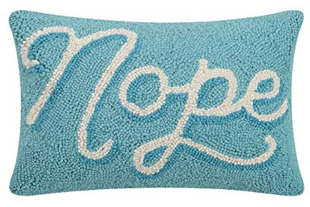 Peking Handicraft 30JES1475C12OB Nope Hook Pillow, 12-inch Long, Wool and Cotton
