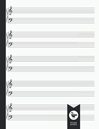 Blank Sheet Music for Piano: Book | Notebook | Journal | 8.5 x 11 | 110 Pages - 55 Sheets | 5 Staves per Page ( Double ) with Clefs for Piano