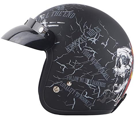 GAOZHE Casco a Scodella Casco Semi-Integrale Casco Moto, Aperto Jet Caschi, Casco A Scodella,Scooter Motorino Vintage Caschi Cromwell, Donna Uomo con- DOT Omologato