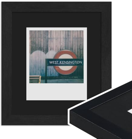 WANDStyle Polaroid Bilderrahmen Schwarz, Sofortbild Polaroid Rahmen Holz | Mini Bilderrahmen für Polaroid Bilder, Fotorahmen zum Aufhängen, für ein Sofortbild, Frame H950 - Made in Germany