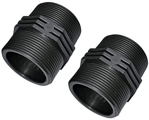 AERZETIX - C51983 - Satz von 2 - Doppelnippel mit gewindeanschluss aus kunststoff - doppelgewinde männlich/männlich - 2x2'' - PN6 bar - fittings kompressionsverbindung zum einschrauben