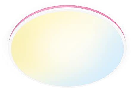WiZ Tunable White and Color Rune Deckenleuchte (2.100 lm), LED Leuchte mit 16 Mio. Farben oder warm- bis kaltweißem dimmbarem Licht, smarte Lichtsteuerung über WLAN per Stimme/App, weiß