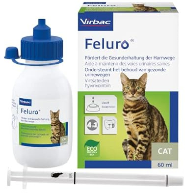 Virbac Feluro | 60 ml | Ergänzungsfuttermittel für Katzen | Zur Unterstützung der Gesunderhaltung der Harnwege | Für die Zellgesundheit bei oxidativem Stress | Orale Suspension