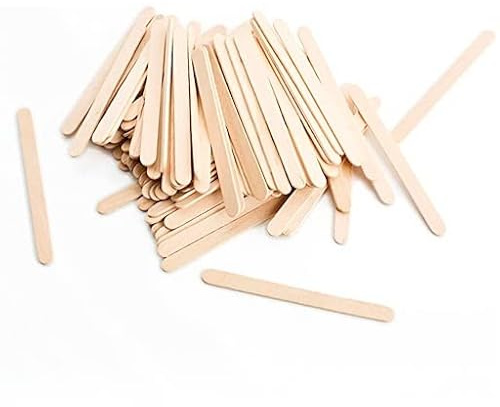 wisefood Palillos de hielo de madera, 500 unidades, 11 cm, palillos de hielo desechables naturales para helado de madera de abedul, para manualidades, espátula de madera para encerar