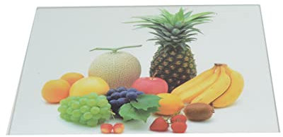 Planche à découper en verre Motif fruits et ananas 20 cm x 30 cm