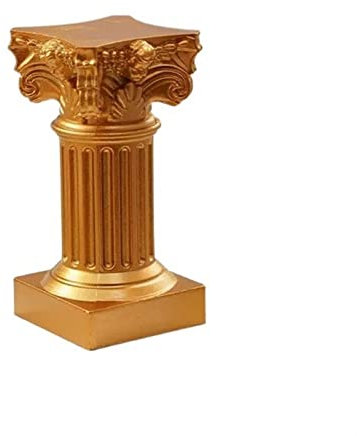 HEXEH Kerzenhalterhalter Kerzenhalter mit geprägtem Muster im europäischen Stil, Säulenkerzenhalter aus Kunststoff, Tischdekoration Kandelaber (Color : Gold)