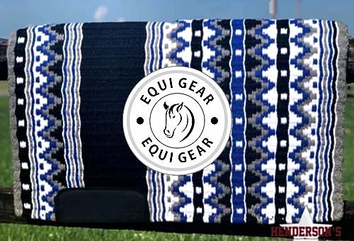 EQUIGEAR Western Show Horse Satteldecke aus neuseeländischer Wolle, Western-Design, handgefertigte Satteldecke, Wollpolster, Sensor Flex (Anpassung möglich), WZ06 (36x42)