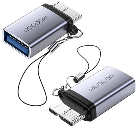 MOGOOD Micro B Stecker zu USB Buchse Adapter, Micro B zu USB3.0 Buchse, Micro B zu USB Buchse Datenadapter Kurzer Konverter Adapter für Computer, Laptops, externe Festplatten (2 Pack)
