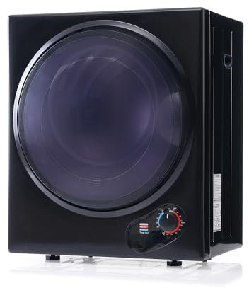 Merax Wäschetrockner Wall-Mountable Mini Dryer Trommelwaschtrockner : Efficient 2.5kg Capacity, Dual Filters, 200-Minute Timer, Overheat Protection, Stainless Steel Drum Schwarz
