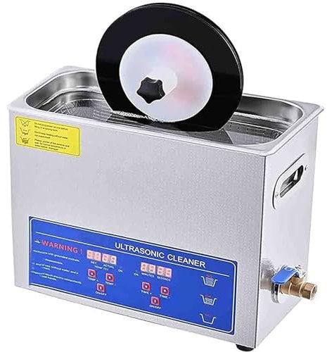 Ultrasonic Vinyl Record Cleaner - Portable 6L Ultrasonic Cavitation Machine with Timer and Temperature Control, 40KHz, 180W Professional Type