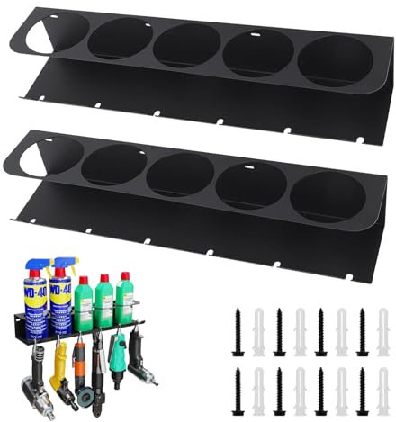 Soporte Spray, 2PCS Estante De Almacenamiento Para Botellas De Spray Para Latas De Montado En La Pared Y Organizador De Herramientas Eléctricas Soporte De Almacenamiento Accesorio De 5 Orificios