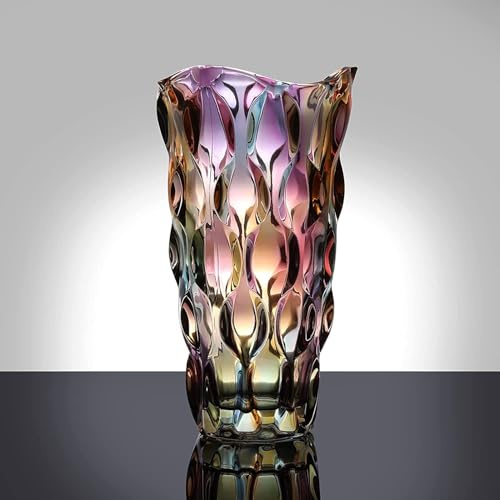 Vaso da fiori in vetro, altezza 24 cm, moderno e minimalista, vaso decorativo in cristallo nordico fatto a mano, decorazione per la casa e l'ufficio, regalo per matrimoni, feste di inaugurazione della