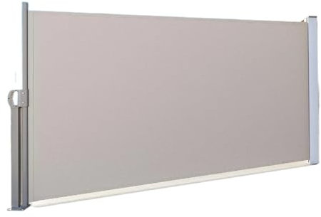 YXINAER Balcony Privacy Screen 118''X 78'' Retractable Side Awning Folding Privacy Screen Waterproof Privacy Awning Outdoor(Beige)