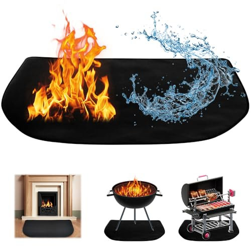 FENGQ Feuerfeste Unterlage,100 x 50CM Hitzebeständige Matte für Luftfritteuse, Grillmatte für Gasgrill Bodenschutz, Carbonfilz Hitzeschutzmatte, Feuerschutzmatte für Grills, Camping, Kaffeemaschine