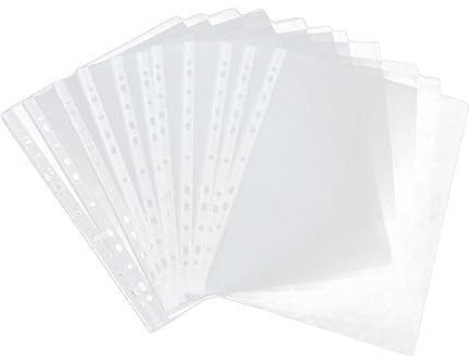 SEWACC 200 Blatt Klarer Dateischutz Seitenschutz Durchsichtige Papierhüllen Büroklammern Dokumentenschützer Papierschutzhüllen Tierische Bodenaufkleber Klares Bindemittel Kartenschutz