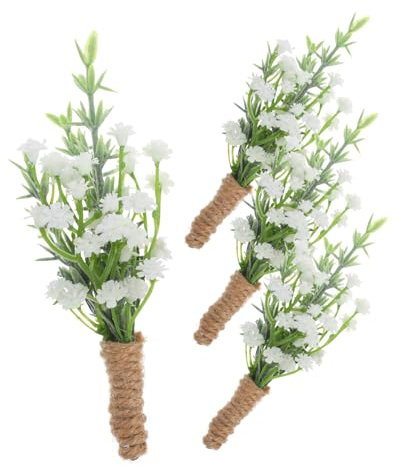 Zerodeko Boutonniere Für Die Hochzeit Von Männern Baby Breath Und Rose Blume Für Bräutigam Und Trauzeugen Revers Blumendekor Einfach Zu Tragen