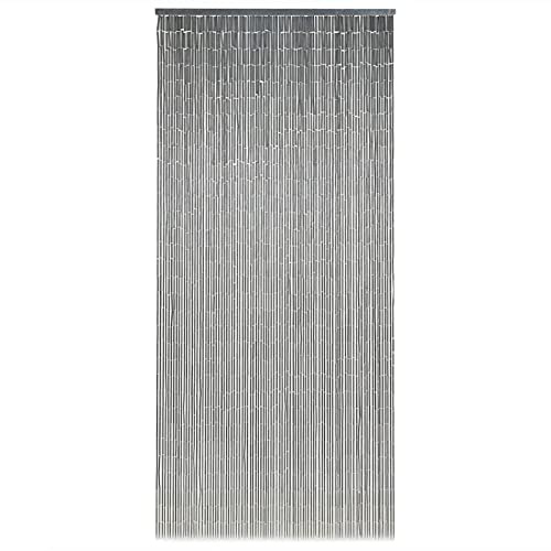 Gecheer Rideau en Bambou Anti-Insectes, Gris Foncé, 90 x 200 cm, Décoration Silencieuse