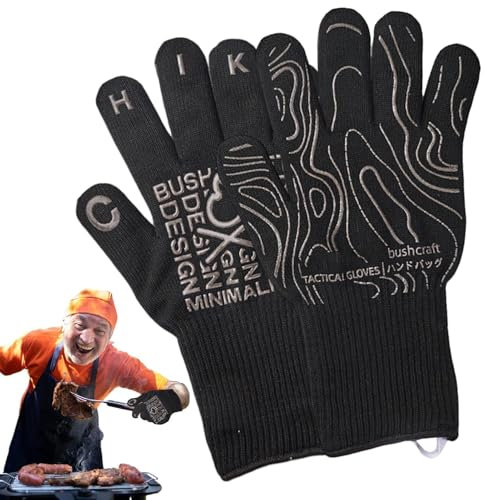 Anti-Scalding Gloves | Non-Slip Grip Oven Mitts | Heat Resistant Long Sleeve Grill Gloves | Kitchen Safe Cooking Gloves for Grilling, Baking, and Barbecuing with Ultimates Protection
