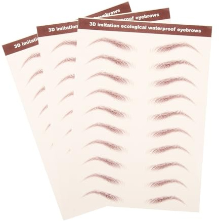 KAILIKETIY Autocollants Pour Sourcils Waterproof Marron Lot De 3 Sourcils Artificiels 3d Kit De Maquillage Autocollants De Faciles à Appliquer