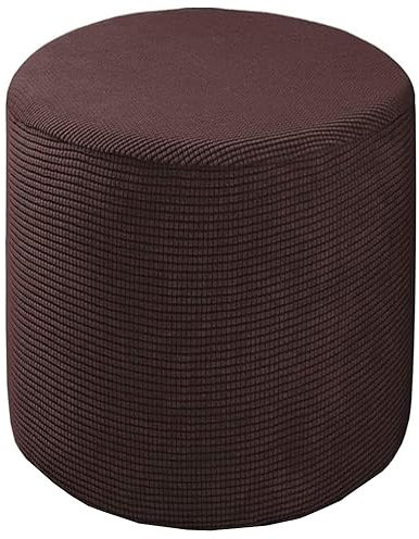Hockerbezug Quadratisch 35x35/40x40/60x60 Fußhocker Bezug Ottomane Rund Schonbezug Stretch Husse für Fußhocker Ottomanischer Hocker-Bezug Überzug Hocker Protector Waschbar(#3,Diameter:75cm)