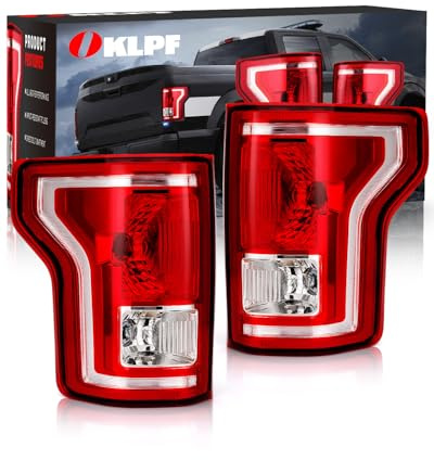 OKLPF Rear Brake Tail Light Compatible With 2015 2016 2017 Ford F150 F-150 Replace FL3Z-13405-A FL3Z-13404-A,Replacement Red Taillight Assembly,Included Bulbs,Driver and Passenger Side