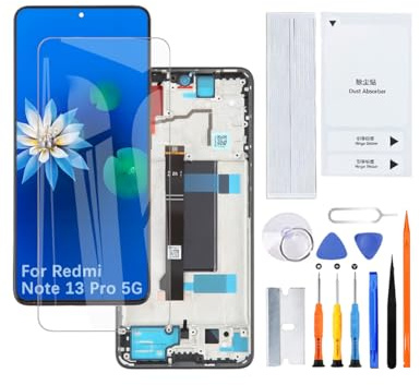 H&LYCYJ Écran d'affichage pour Redmi Note 13 Pro 5G TFT noir avec cadre | Sans empreintes digitales,Wear toolbox，TFT LCD，Affichage HD，Écran de remplacement，Pour les modèles:2312DRA50C 2312CRAD3C