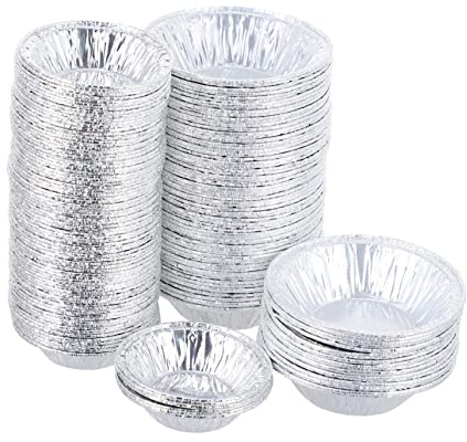 MOTHNUR 500pcs Disposable Egg Tart Cups Round Dessert Baking Molds Aluminum Foil Baking Mold for Egg Tarts Cups Cupcake